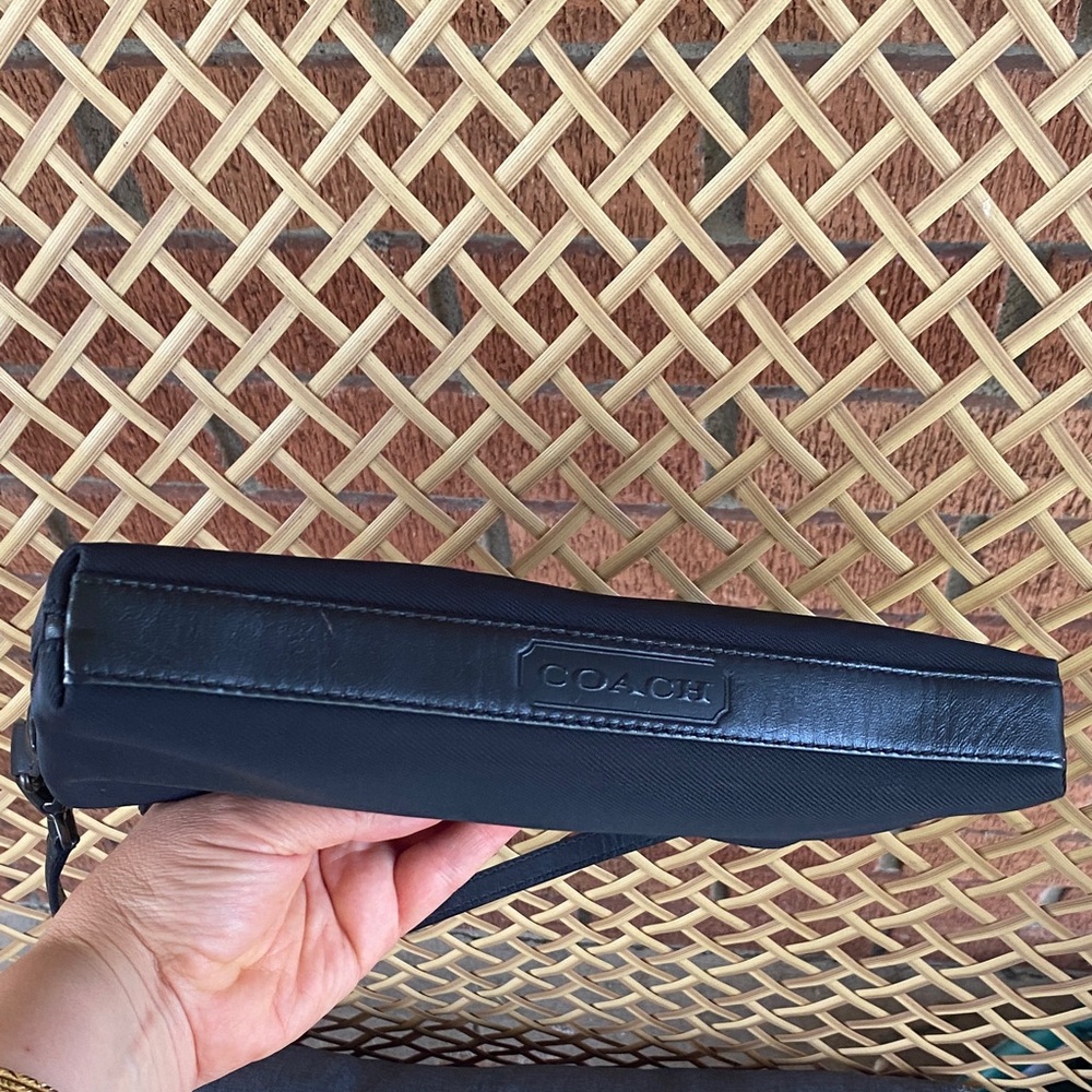 Rare Vintage Mini Coach Baguette Shoulder Bag in Black Nylon / Leather -7407 - Picture 7 of 12